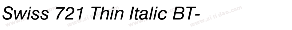 Swiss 721 Thin Italic BT字体转换